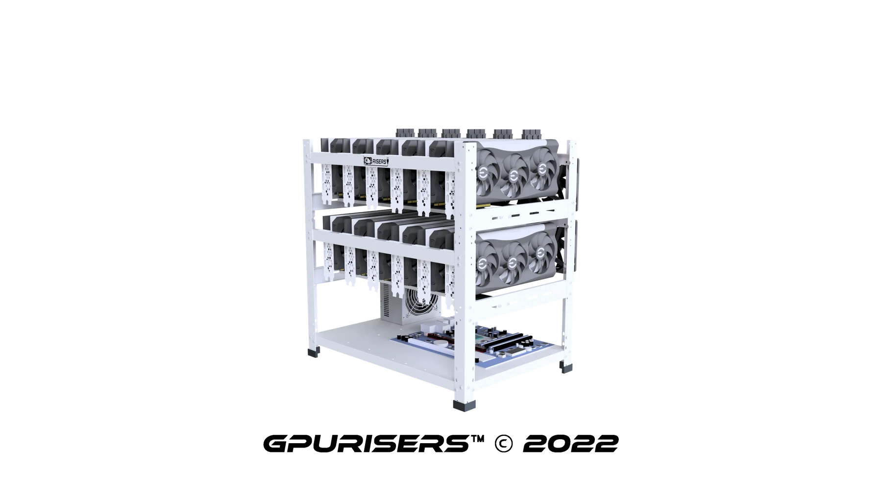 12 GPU White Mining Frame