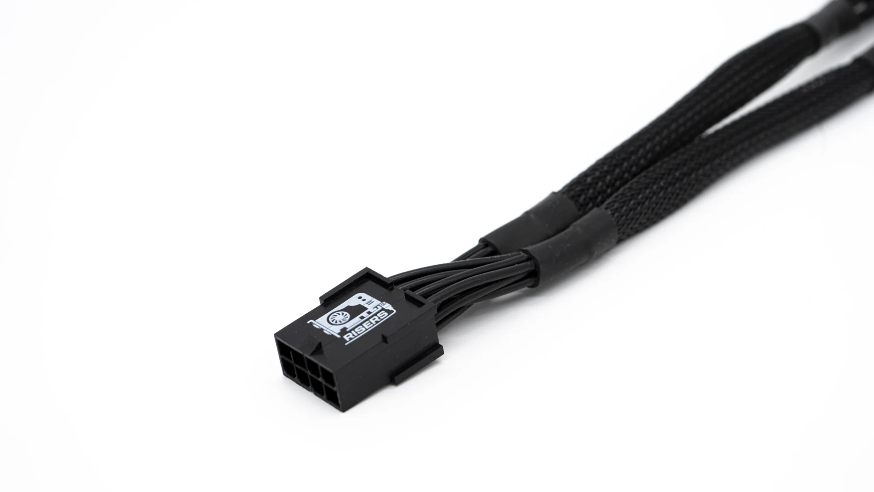 Black 8-Pin to Dual 8-Pin (6+2) Splitter – Sleeved Extension Cable – 9 Inches