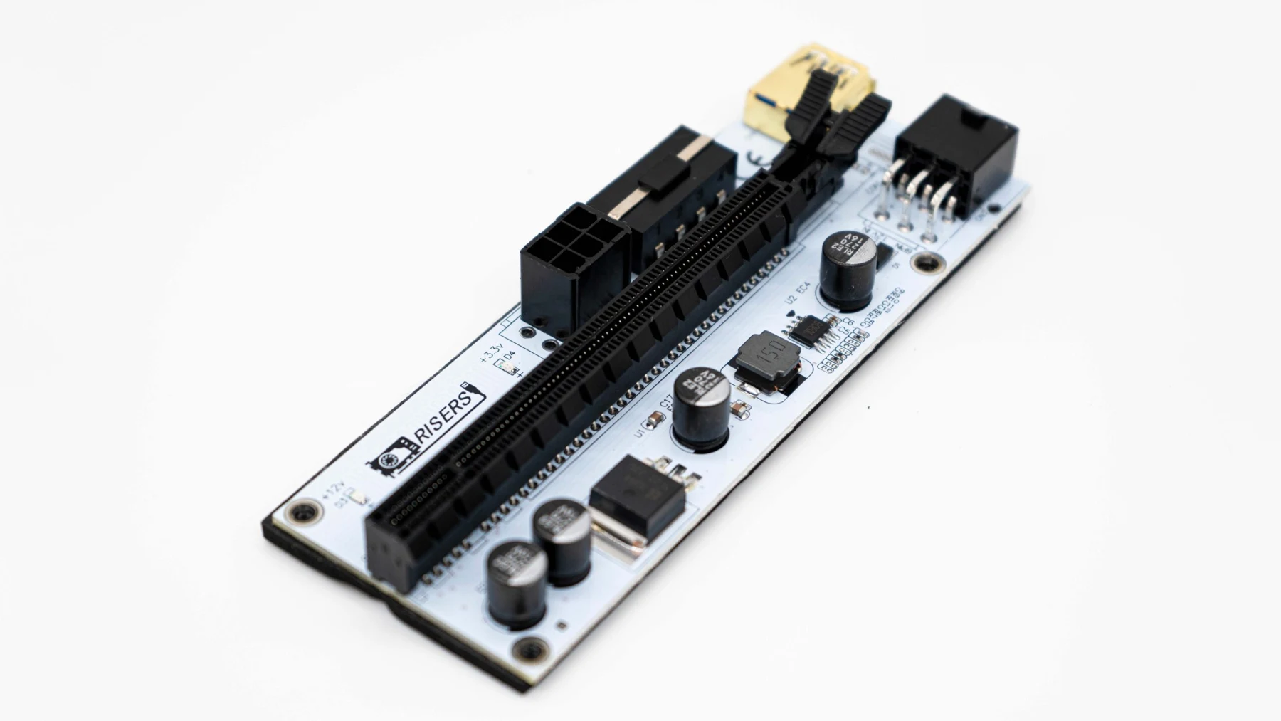 4 Capacitor White GPU Risers